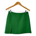 Miss Selfridge  Slit Hem Mini Skirt Bright‎ Green A-Line Women Size 6 Photo 3