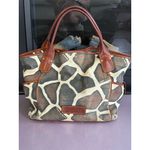 Dooney & Bourke Vintage Giraffe Print Canvas Shoulder Bag Brown Women's Photo 1