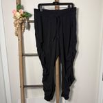 Athleta  Black Ruched Jogger Pants Women Size 12 Athletic Comfort Casual Wear Photo 1