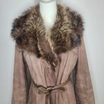 Vintage Indiana Pelisses Suede Leather Trench Coat Tan Made in France 60s 70s Brown Size undefined Photo 1