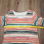 cupio  Women’s Colorful Striped Scoop‎ Neck Short Sleeve Dress Size Large Photo 3