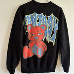 Bershka Unisex  Sweatshirt Graphic Print Teddy Bear XS Spell Out‎ Fantasy Black Photo 0