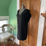 Marie Oliver Black Silk Feather Fringe Sleeve V-Neck Mini Shirt Dress - Sz XS Photo 3