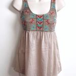 Mudd 🆕 Scoop neck embroidered aztec tank top small Photo 0