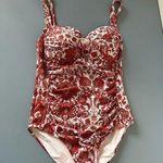 Unbranded womens one piece bathing suit size S red print built in bra Photo 0