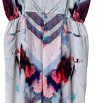 Hunter bell M Zip Jumpsuit geometric print Colorful Cup Sleeves flounxy feminine Size M Photo 9