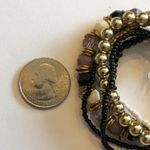 NWOT Set of 7 Stretch Seed Bead Faceted Gold Black White Bracelets Photo 3