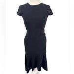 Amanda Uprichard  Black Flutter Sheath Midi Fitted Dress‎ XS Photo 6