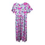 Pierre Cardin Vintage  Floral‎ Print Maxi Dress Pastel Roses Blue Purple Pink Photo 6