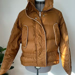 Tan Puffer Duck Jacket for Women Brown Size M Photo 0