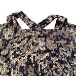 Juicy Couture  sequin print long sleeve cutout top‎ blue silver size L Photo 5