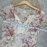 Denim & Supply Ralph Lauren Henley Sheer Lace Delicate Floral Top Cottagecore SP Pink Size undefined Photo 10