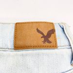 American Eagle Womens 4 Denim Mini Skirt Light Wash Distressed Hem Button Fly Photo 10