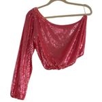Show Me Your Mumu Revolve One Shoulder Sequin Party Top Bright Pink Size Small Photo 3