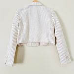 Jason Wu NWT $325  Cropped Pinstripe Women's Blazer Jacket Designer Cream White M Photo 3