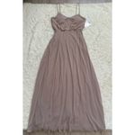 Birdy Grey Dress Gwennie Chiffon Maxi No Slit Pockets Taupe M NWT New Photo 2