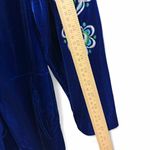 Bob Mackie Vintage  Wearable Art Blue Velour Ebroidered Track Jacket Womens Small Photo 3