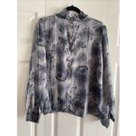 Nicola Women's Vtg 12 Blue Striped Floral Satin Blouse‎ Office Corpcore Feminine Size 10 Photo 1
