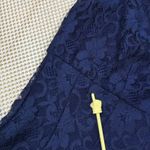 Ralph Lauren Lauren  Navy Floral Lace Cap Sleeve Fit Flare Dress Womens 4 Photo 5