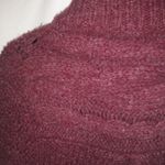 Free People  XS Wine Berry Puff Sleeve Big Knit Cardigan Sweater Photo 4