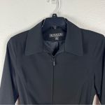 Gallery GIACCA By Black Lined Front Zipper Belted Waist Jacket, Size Medium Photo 5