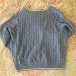 John Galt Blue Cable Knit Sweater Photo 2