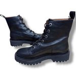 Madewell  The Rayna Lace-Up Lug-Sole Black Leather Boots Size 7.5 Photo 1