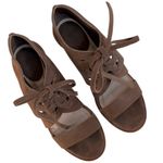 Frye  Leather Sofia Tie On Lace Up Heeled Sandals Brown Size 9.5 Photo 1