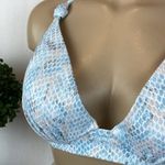 Shade & Shore  Blue Tan Gray Snakeskin Animal Print Underwire Contour Bikini Top Photo 1