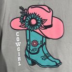 Relaxx Sweatshirt Women L NWT Gray Cowgirl Graphic LSW6619 Casual Western Comfy Size L Photo 1