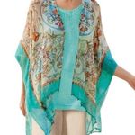 Soft Surroundings Women’s Eloise Floral Open Front Kimono Size S/M Photo 0