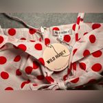 Wild Honey NWT  polka dot cutout mini dress white and red size M Photo 3