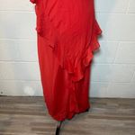 A New Day Women's Red Long Ruffled Slip Dress Photo 2
