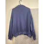 PINK - Victoria's Secret  Blue Pullover Zip Up Sweatshirt Athletic Sporty Top XXL Photo 3