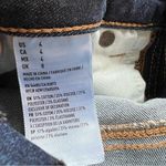 American Eagle  Midi Dark Blue Denim Super Stretch Shorts Cuff Raw Hem Size 4 Photo 5