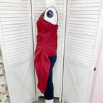 DStudio Silk Beaded Sash Tie Sleeveless Blouse Maroon Red 6 Red Photo 2