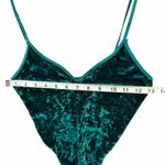 Vintage Alana Gale Thong Bodysuit Womens M Green Velvet Velour Sultry Night Out Size M Photo 6