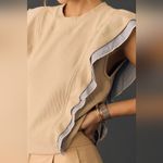 Anthropologie NWT By  Sleeveless Menswear Popover Top SizM Photo 2