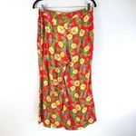 Urban Outfitters Womens Crop Pants Wide Leg Floral Colorful Buttons Red Yellow 6 Photo 1