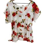 Show Me Your Mumu White Floral Rose Satin Blouse Top Size Small Photo 0