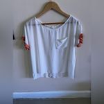 Maria Filo White Short Sleeve Top Size M full buttons at the back Size M Photo 15