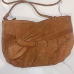 Vintage 70s 80s Genuine Suede Leather Brown Purse Tucked Bow Photo 1