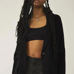 Free People  Sarah Knit Longline Black Cardigan Sweater Blazer - Size - Small Photo 0