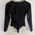 Majorelle  Black Long Sleeve V-Neck Bodysuit Size Small Photo 2