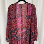 Torrid  Red Print Chiffon Gauze Hanky Hem Midi Kimono Sz.3 Photo 10