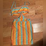 Princess Polly Striped Alicia Mini Cami Dress Orange with cut out size 8 NWT Photo 3