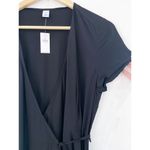 Old Navy NEW Black Wrap Midi Dress sz Small Classic Minimalist Capsule Wardrobe Photo 2