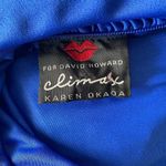 Climax by Karen Okada sz 8 Blue Sequin Sheer Midi Vintage Cocktail Dress Photo 5