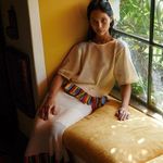 ESCVDO Carisa Crochet Fringe Hem Top Cream Multi Trim Knit Fest Boho – Size S Photo 0