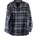 IRO Black and White Plaid Flannel Grommet Detail Snap Front Shirt Size 36 Photo 0
